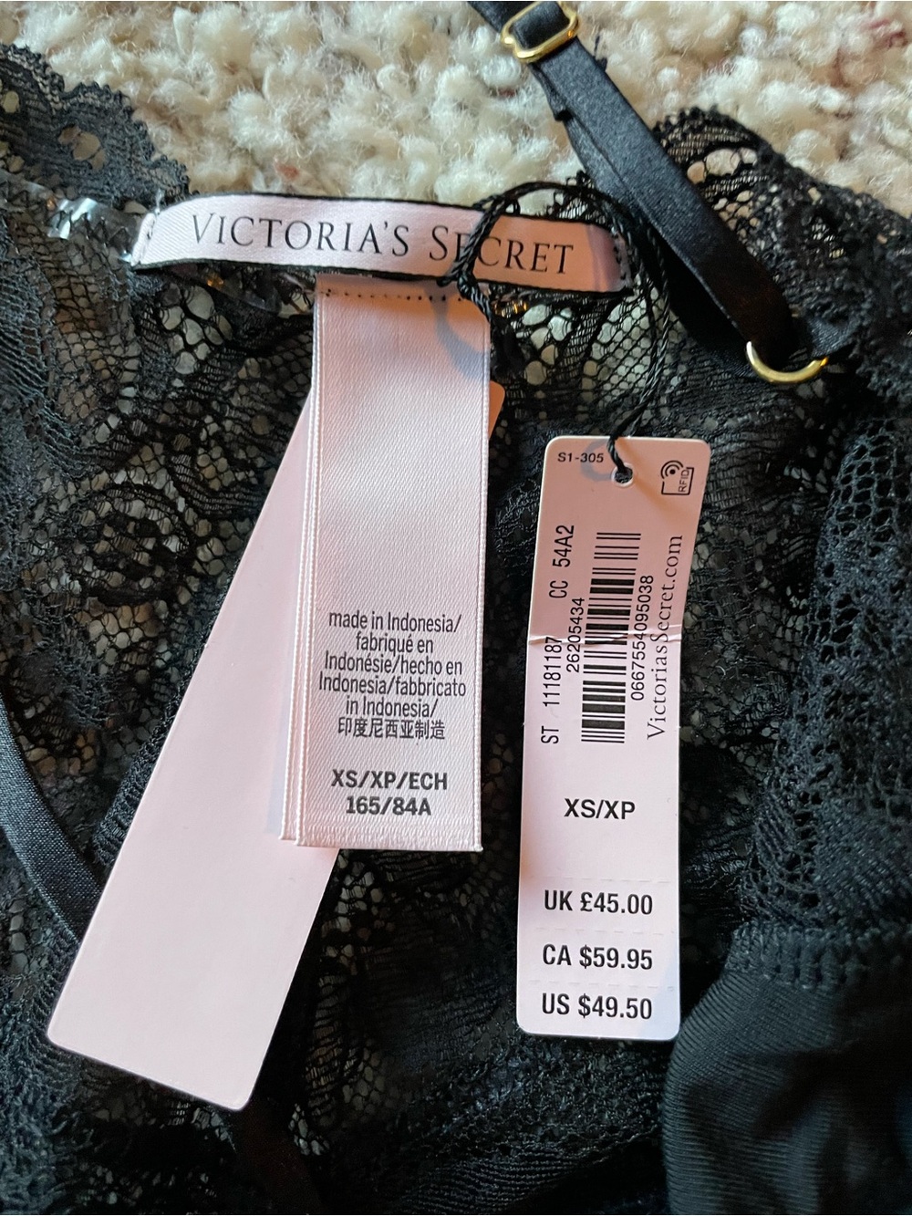 BNWT VICTORIA’S SECRET Black Lace-Trim Camisole & Short Sleep Set Size XS - Picture 6 of 11